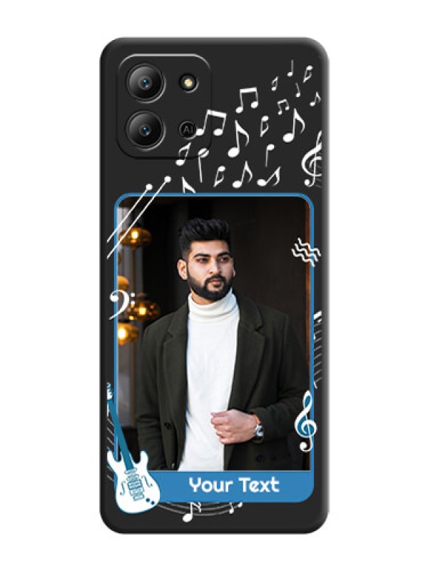 Custom Musical Theme Design with Text on Photo On Space Black Custom Soft Matte Mobile Back Cover - Infinix Hot 11 2022