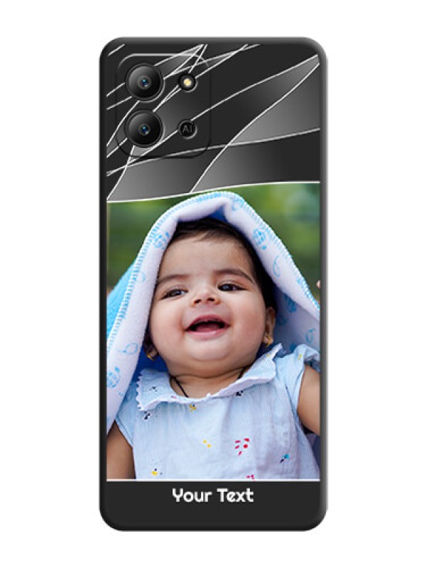 Custom Mixed Wave Lines on Photo On Space Black Custom Soft Matte Mobile Back Cover - Infinix Hot 11 2022