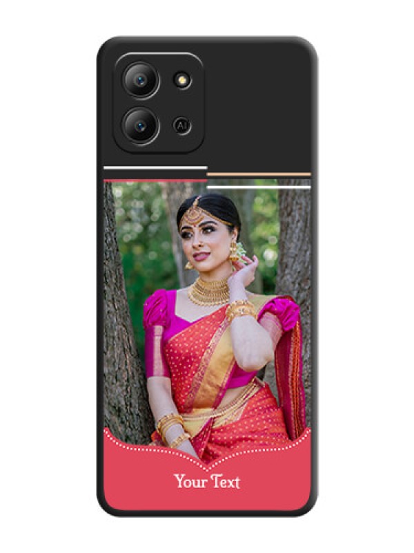 Custom Classic Plain Design with Name On Space Black Custom Soft Matte Mobile Back Cover - Infinix Hot 11 2022