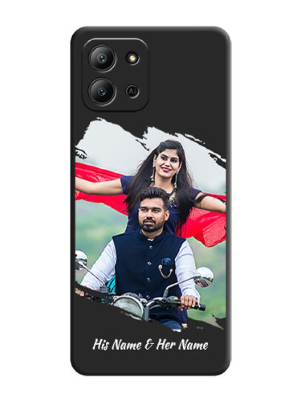 Custom Grunge Brush Strokes on Photo On Space Black Custom Soft Matte Mobile Back Cover - Infinix Hot 11 2022