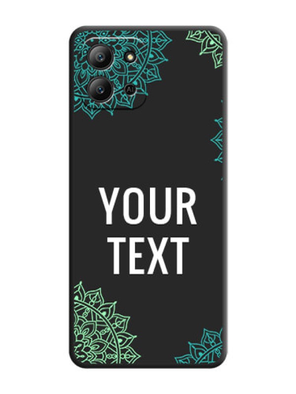 Custom Your Name with Floral Design On Space Black Custom Soft Matte Mobile Back Cover - Infinix Hot 11 2022