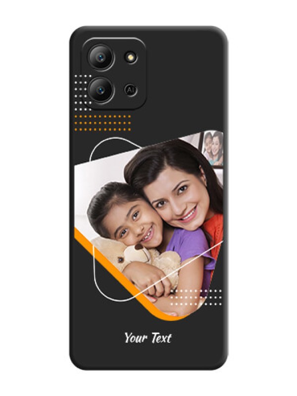 Custom Yellow Triangle on Photo On Space Black Custom Soft Matte Mobile Back Cover - Infinix Hot 11 2022