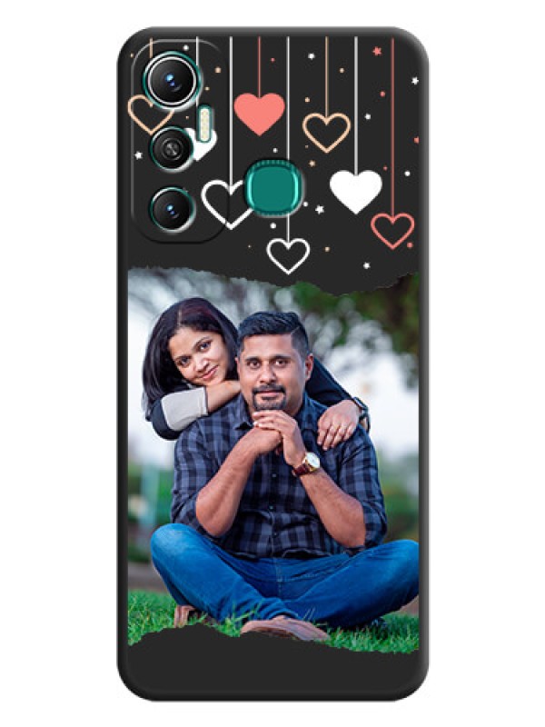 Custom Love Hangings with Splash Wave Picture on Space Black Custom Soft Matte Phone Back Cover - Infinix Hot 11