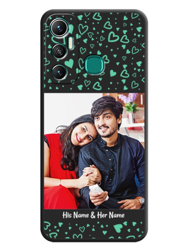 Custom Sea Green Indefinite Love Pattern on Photo on Space Black Soft Matte Mobile Cover - Infinix Hot 11