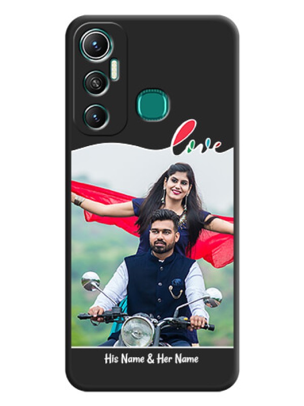 Custom Fall in Love Pattern with Picture on Photo on Space Black Soft Matte Mobile Case - Infinix Hot 11