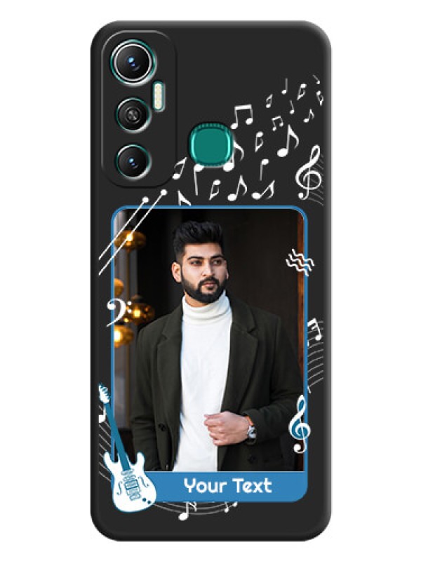 Custom Musical Theme Design with Text on Photo on Space Black Soft Matte Mobile Case - Infinix Hot 11
