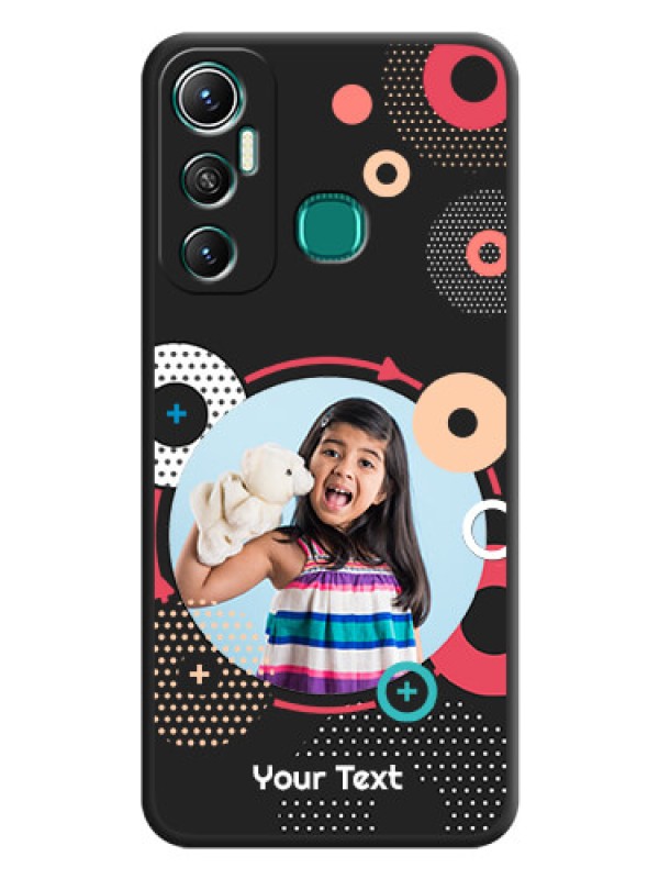Custom Multicoloured Round Image on Personalised Space Black Soft Matte Cases - Infinix Hot 11