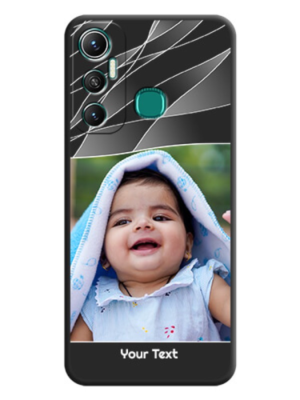 Custom Mixed Wave Lines on Photo on Space Black Soft Matte Mobile Cover - Infinix Hot 11
