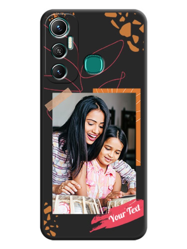 Custom Orange Photo Frame on Space Black Custom Soft Matte Phone Back Cover - Infinix Hot 11