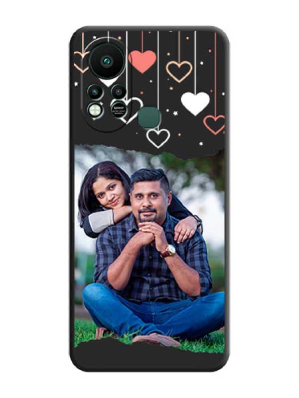 Custom Love Hangings with Splash Wave Picture on Space Black Custom Soft Matte Phone Back Cover - Infinix Hot 11s