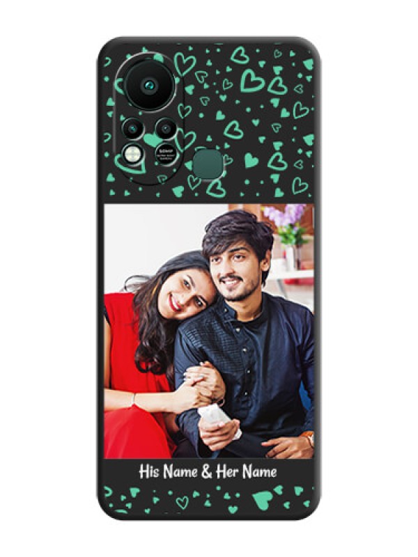 Custom Sea Green Indefinite Love Pattern on Photo on Space Black Soft Matte Mobile Cover - Infinix Hot 11s