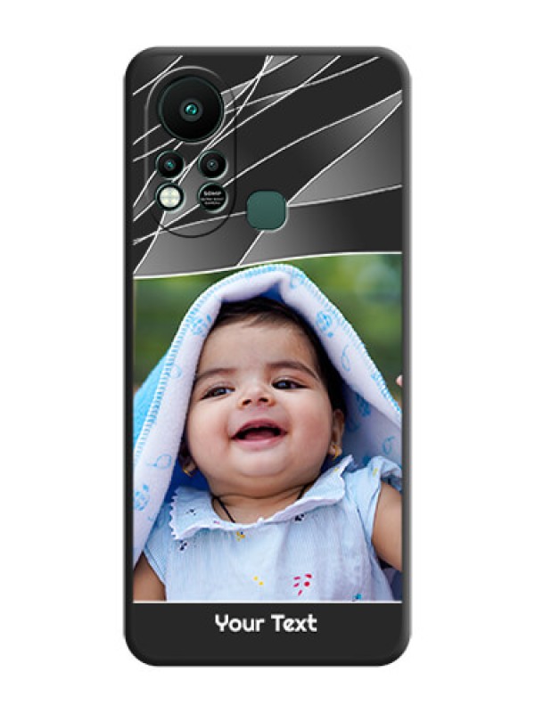 Custom Mixed Wave Lines on Photo on Space Black Soft Matte Mobile Cover - Infinix Hot 11s