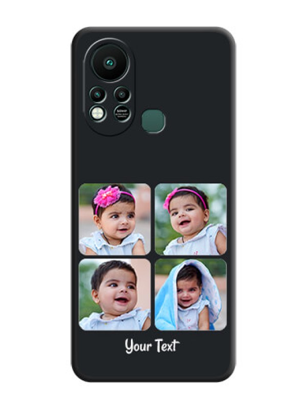Custom Floral Art with 6 Image Holder on Photo on Space Black Soft Matte Mobile Case - Infinix Hot 11s