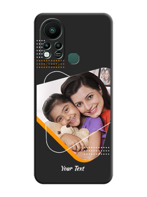 Custom Yellow Triangle on Photo on Space Black Soft Matte Phone Cover - Infinix Hot 11s
