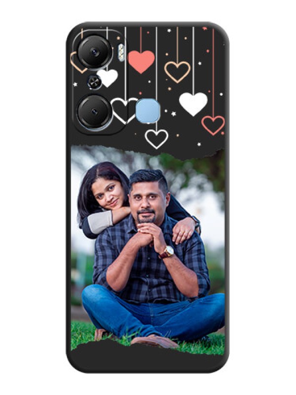 Custom Love Hangings with Splash Wave Picture on Space Black Custom Soft Matte Phone Back Cover - Infinix Hot 12 Pro