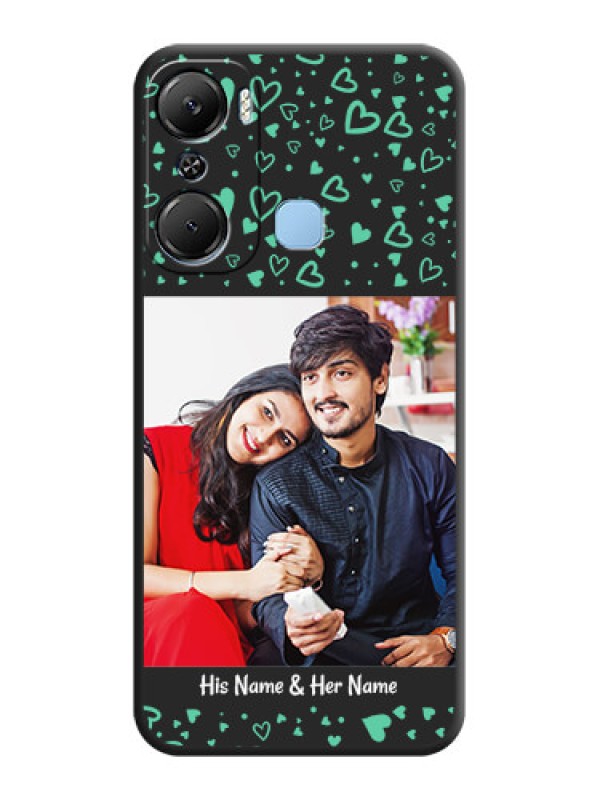 Custom Sea Green Indefinite Love Pattern - Photo on Space Black Soft Matte Mobile Cover - Infinix Hot 12 Pro