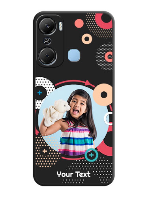 Custom Multicoloured Round Image on Personalised Space Black Soft Matte Cases - Infinix Hot 12 Pro