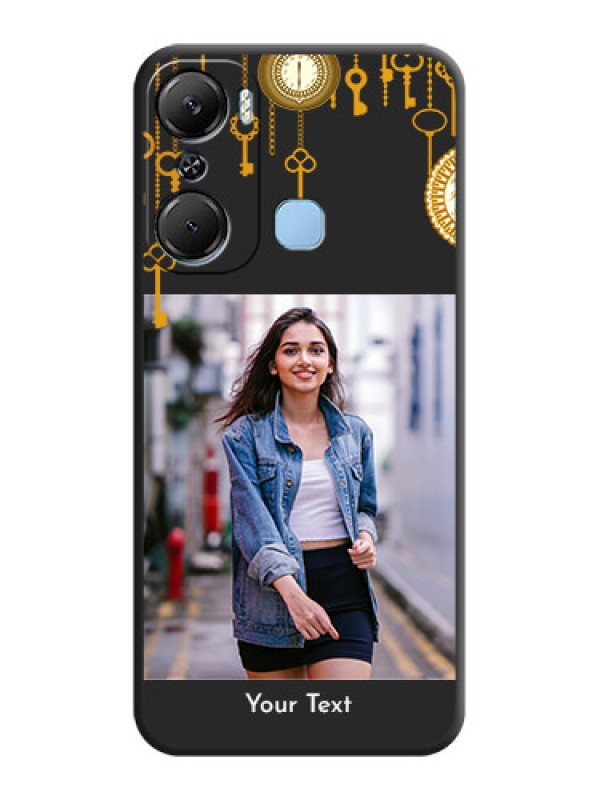 Custom Decorative Design with Text on Space Black Custom Soft Matte Back Cover - Infinix Hot 12 Pro