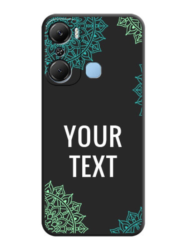 Custom Your Name with Floral Design on Space Black Custom Soft Matte Back Cover - Infinix Hot 12 Pro