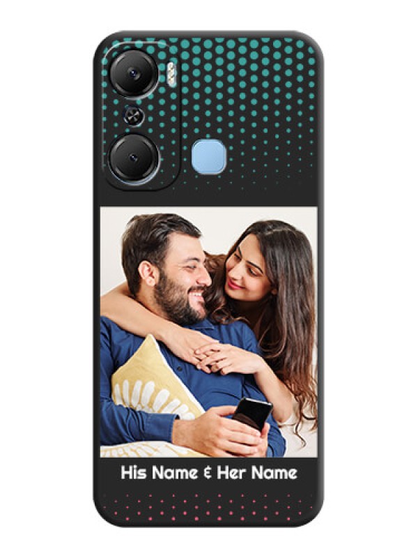 Custom Faded Dots with Grunge Photo Frame and Text on Space Black Custom Soft Matte Phone Cases - Infinix Hot 12 Pro