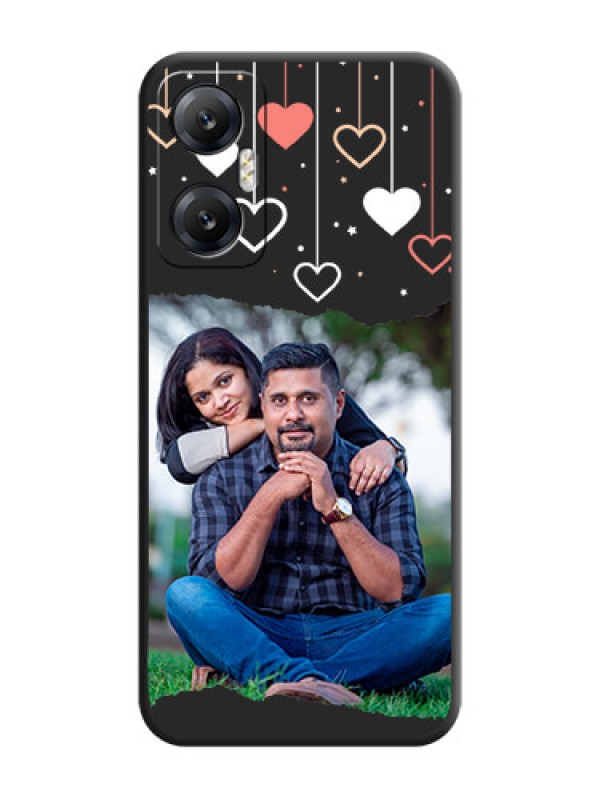 Custom Love Hangings with Splash Wave Picture on Space Black Custom Soft Matte Phone Back Cover - Infinix Hot 20 5G