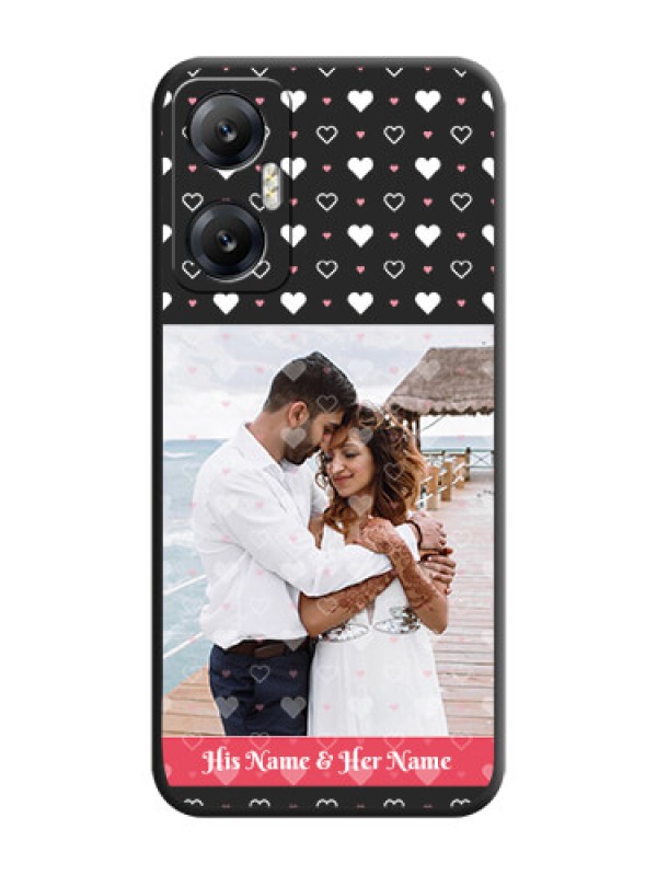 Custom White Color Love Symbols with Text Design - Photo on Space Black Soft Matte Phone Cover - Infinix Hot 20 5G