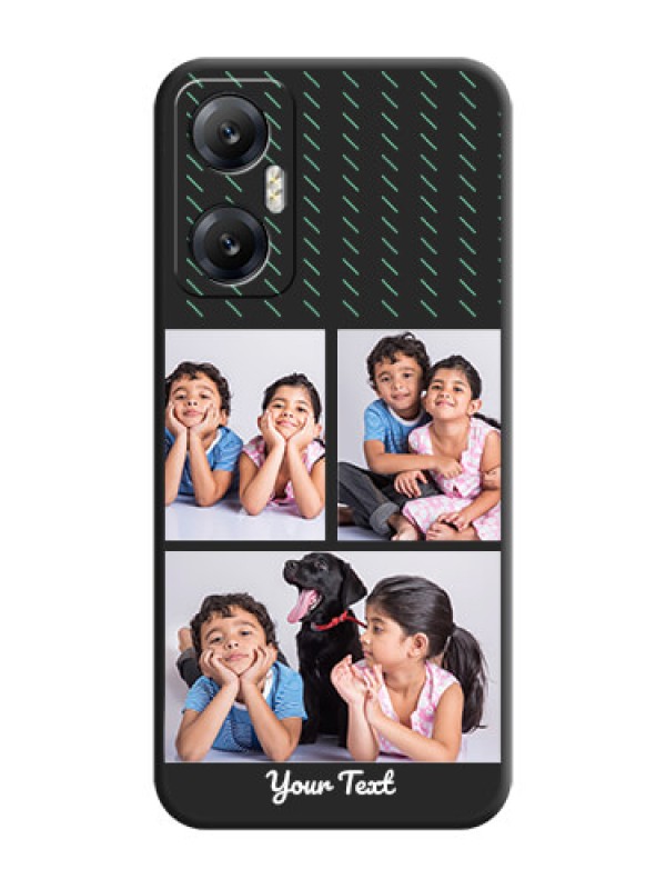 Custom Cross Dotted Pattern with 2 Image Holder on Personalised Space Black Soft Matte Cases - Infinix Hot 20 5G