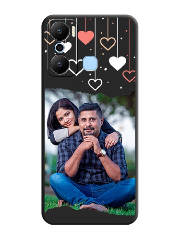 Custom Love Hangings with Splash Wave Picture on Space Black Custom Soft Matte Phone Back Cover - Infinix Hot 20 Play