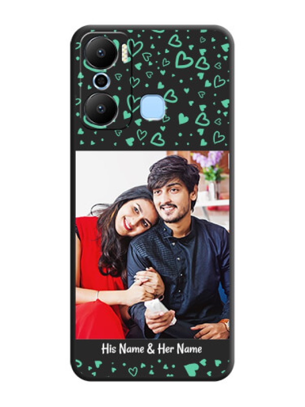 Custom Sea Green Indefinite Love Pattern - Photo on Space Black Soft Matte Mobile Cover - Infinix Hot 20 Play