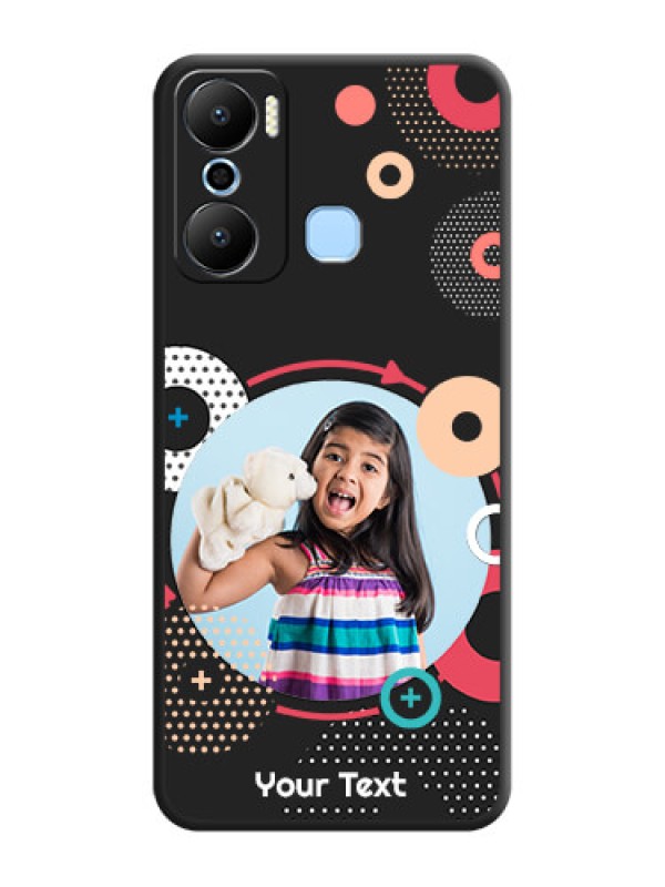 Custom Multicoloured Round Image on Personalised Space Black Soft Matte Cases - Infinix Hot 20 Play