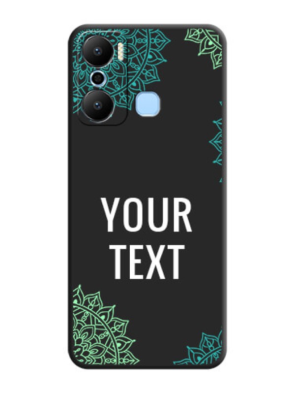 Custom Your Name with Floral Design on Space Black Custom Soft Matte Back Cover - Infinix Hot 20 Play