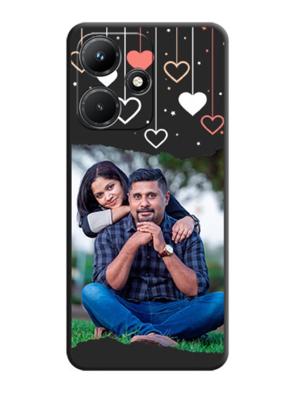 Custom Love Hangings with Splash Wave Picture on Space Black Custom Soft Matte Phone Back Cover - Infinix Hot 30I