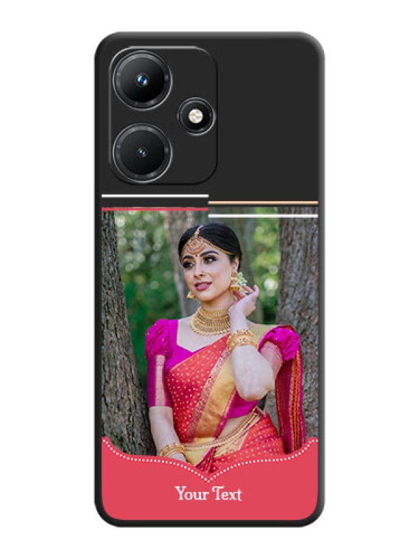 Custom Classic Plain Design with Name - Photo on Space Black Soft Matte Phone Cover - Infinix Hot 30I