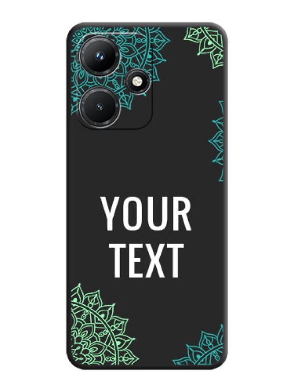 Custom Your Name with Floral Design on Space Black Custom Soft Matte Back Cover - Infinix Hot 30I