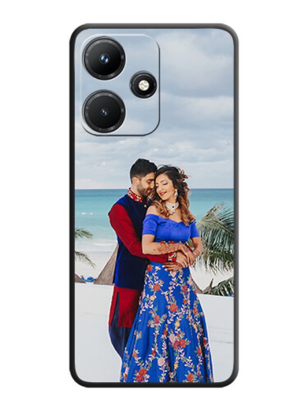 Custom Full Single Pic Upload On Space Black Personalized Soft Matte Phone Covers - Infinix Hot 30I