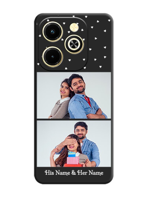 Custom Miniature Love Symbols with Name On Space Black Custom Soft Matte Mobile Back Cover - Infinix Hot 40i