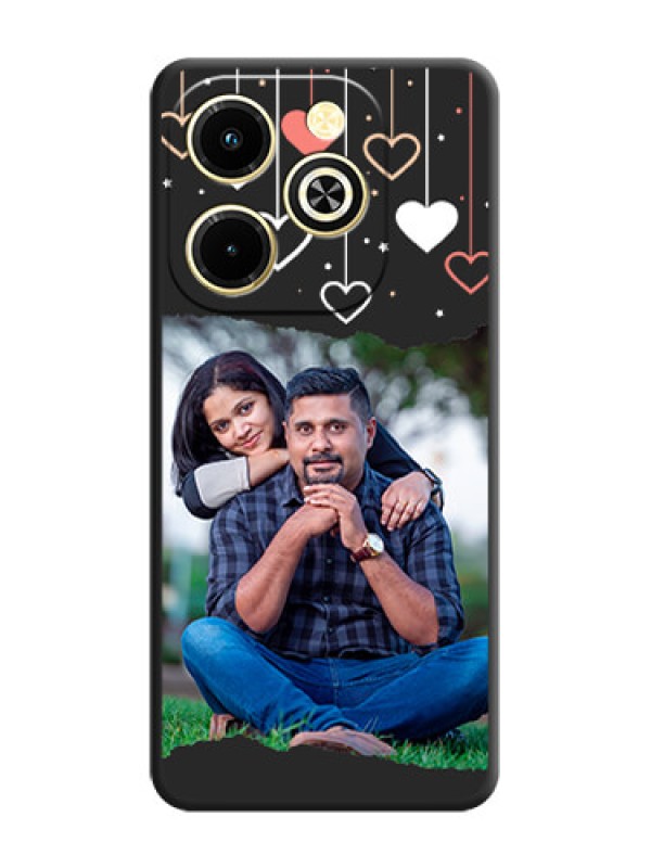 Custom Love Hangings with Splash Wave Picture On Space Black Custom Soft Matte Mobile Back Cover - Infinix Hot 40i