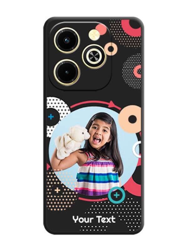 Custom Multicoloured Round Image On Space Black Custom Soft Matte Mobile Back Cover - Infinix Hot 40i