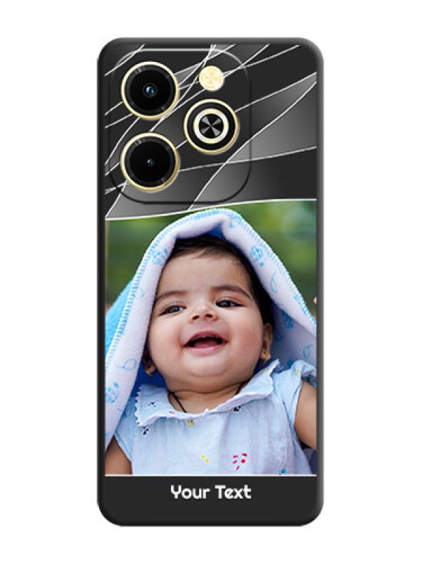 Custom Mixed Wave Lines on Photo On Space Black Custom Soft Matte Mobile Back Cover - Infinix Hot 40i