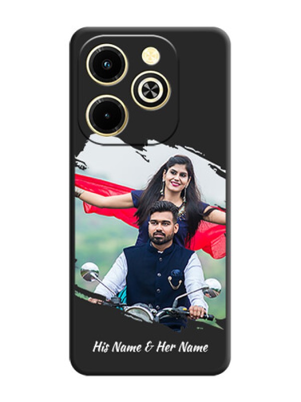 Custom Grunge Brush Strokes on Photo On Space Black Custom Soft Matte Mobile Back Cover - Infinix Hot 40i