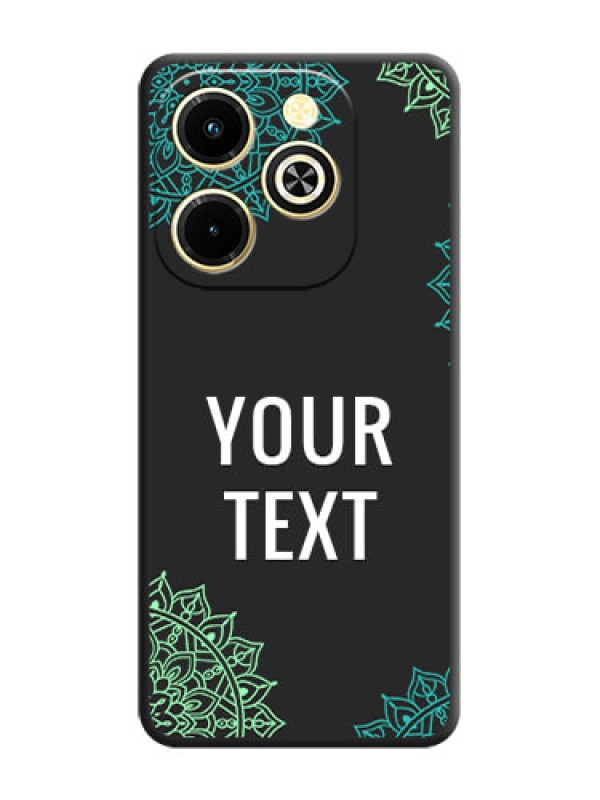 Custom Your Name with Floral Design On Space Black Custom Soft Matte Mobile Back Cover - Infinix Hot 40i