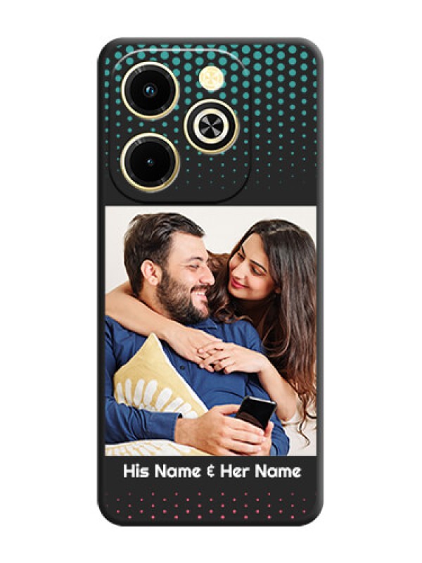 Custom Faded Dots with Grunge Photo Frame and Text On Space Black Custom Soft Matte Mobile Back Cover - Infinix Hot 40i