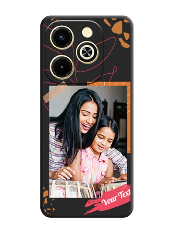 Custom Orange Photo Frame On Space Black Custom Soft Matte Mobile Back Cover - Infinix Hot 40i