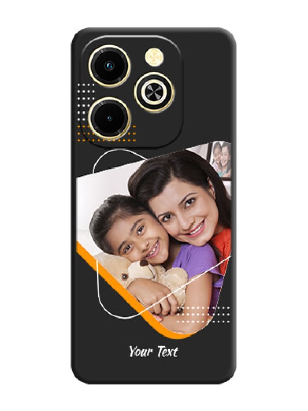 Custom Yellow Triangle on Photo On Space Black Custom Soft Matte Mobile Back Cover - Infinix Hot 40i