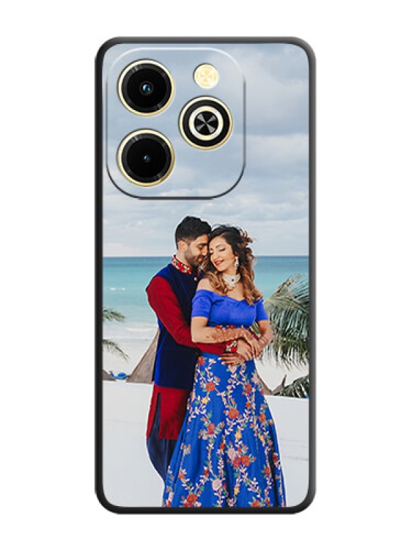 Custom Full Single Pic Upload On Space Black Custom Soft Matte Mobile Back Cover - Infinix Hot 40i