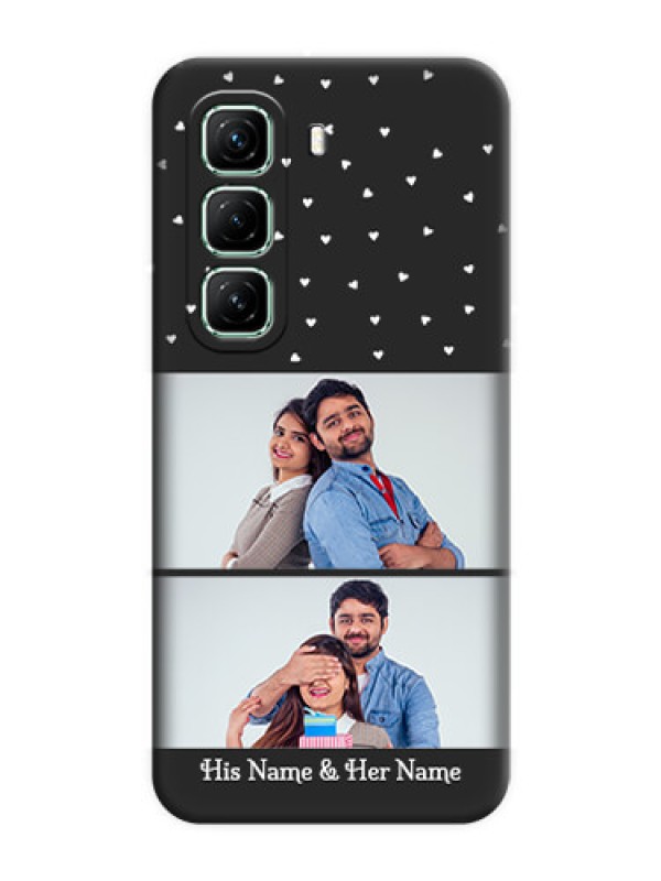 Custom Miniature Love Symbols with Name On Space Black Custom Soft Matte Mobile Back Cover - Infinix Hot 50 5G