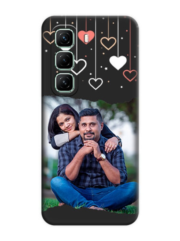 Custom Love Hangings with Splash Wave Picture On Space Black Custom Soft Matte Mobile Back Cover - Infinix Hot 50 5G