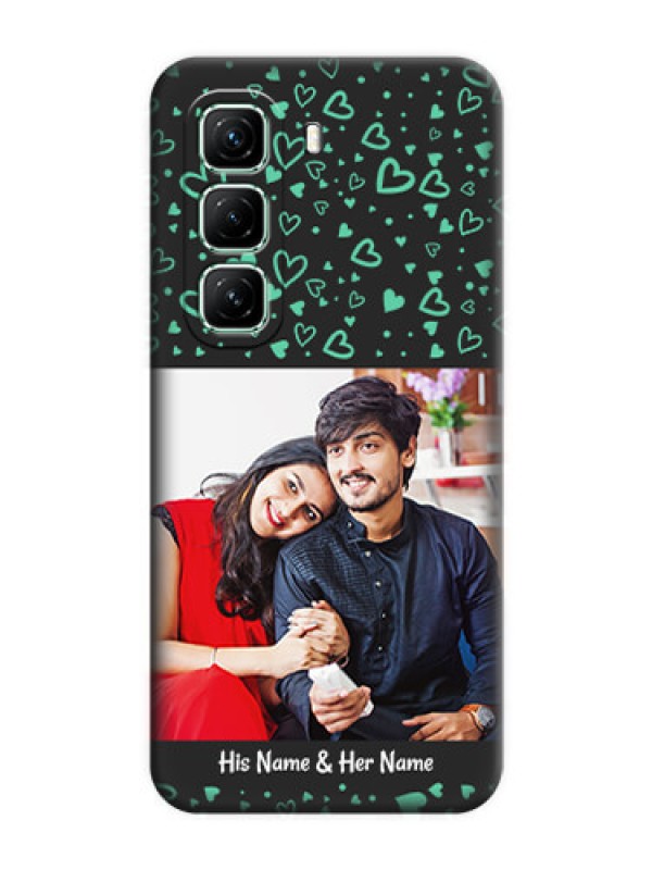 Custom Sea Green Indefinite Love Pattern on Photo On Space Black Custom Soft Matte Mobile Back Cover - Infinix Hot 50 5G