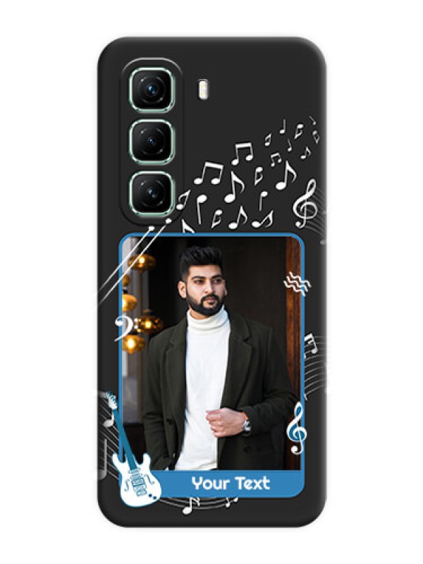 Custom Musical Theme Design with Text on Photo On Space Black Custom Soft Matte Mobile Back Cover - Infinix Hot 50 5G