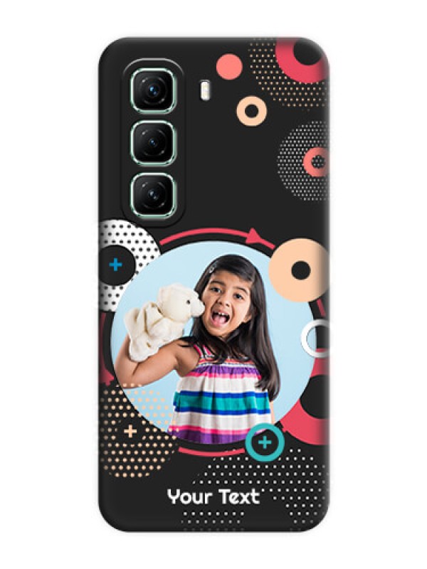 Custom Multicoloured Round Image On Space Black Custom Soft Matte Mobile Back Cover - Infinix Hot 50 5G